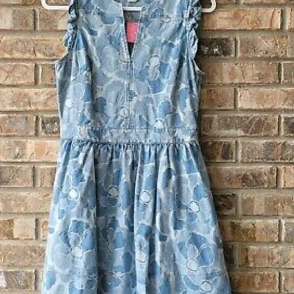 kate spade | Dresses | Kate Spade Abstract Peony Denim Dress | Poshmark